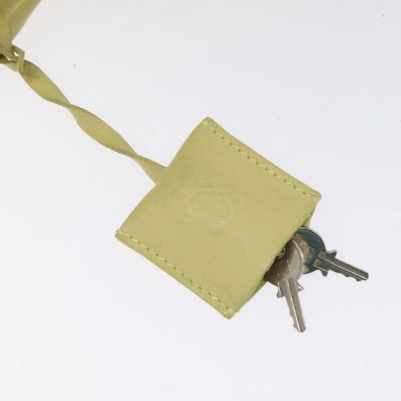 LOEWE Anagram Americana 28 Hand Bag Leather Cream Silver Auth - Picture 10 of 16